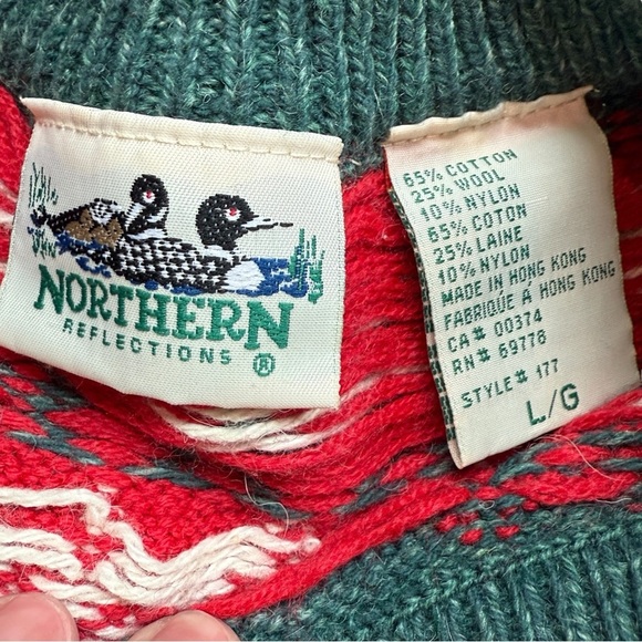 Vintage Northern Reflections Fair Isle Sweater Nordic  Christmas Unisex - Picture 5 of 10